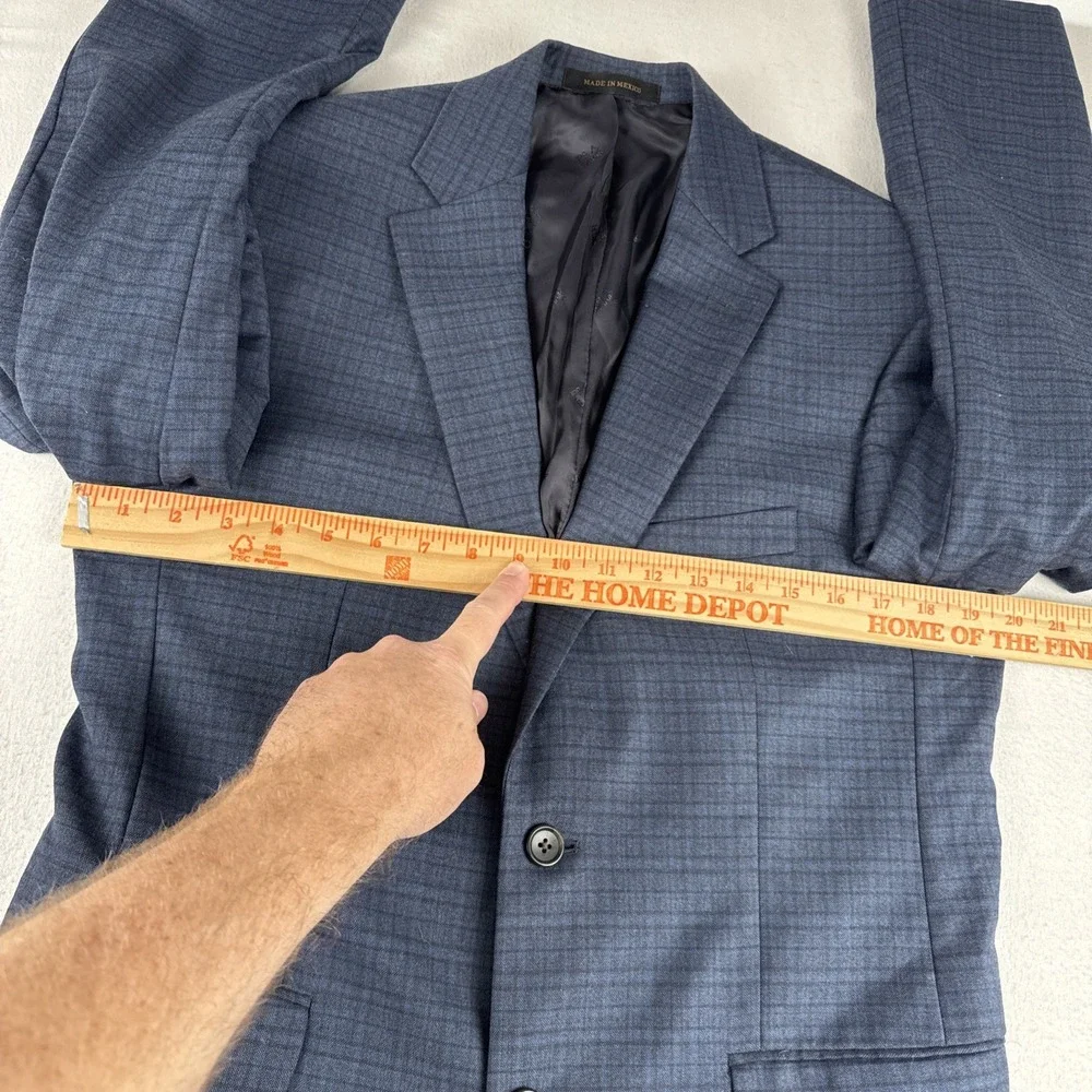 Jos A Bank Reserve Mens Dark Navy Plaid Sport Coat 39R Ethomas Fabric Office